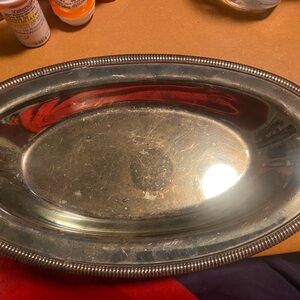 Elegant Silver Oval Serving Tray